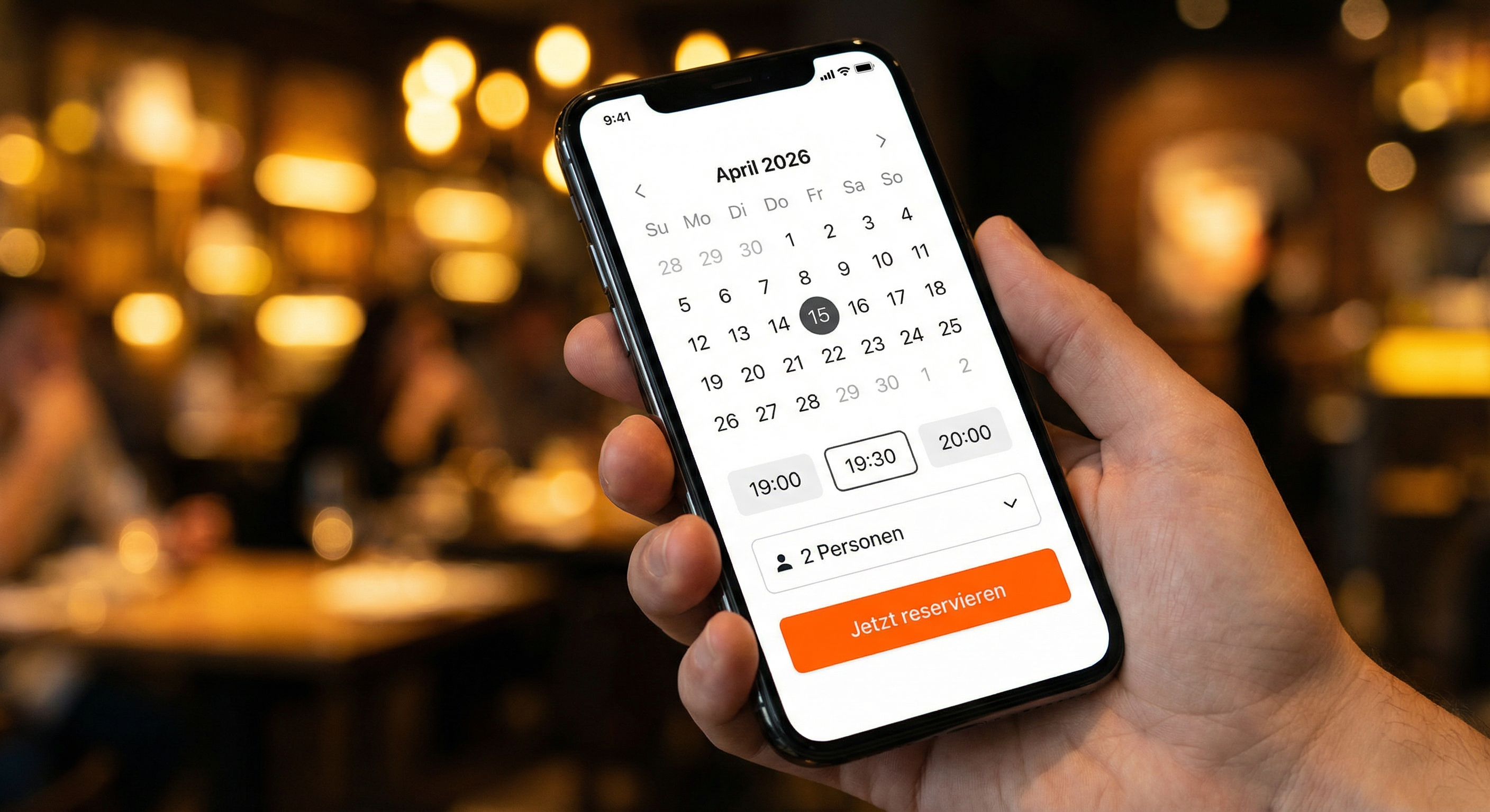 Online Reservierung auf Smartphone