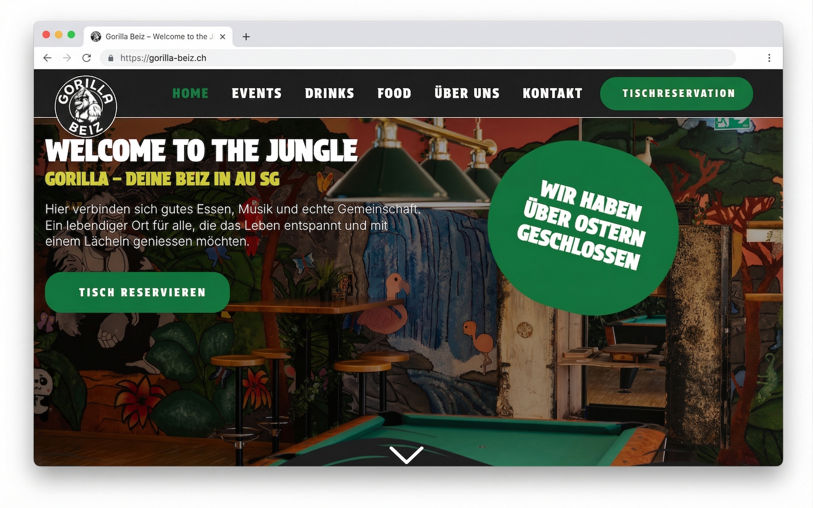 Gorilla Beiz Website — Browser Frame