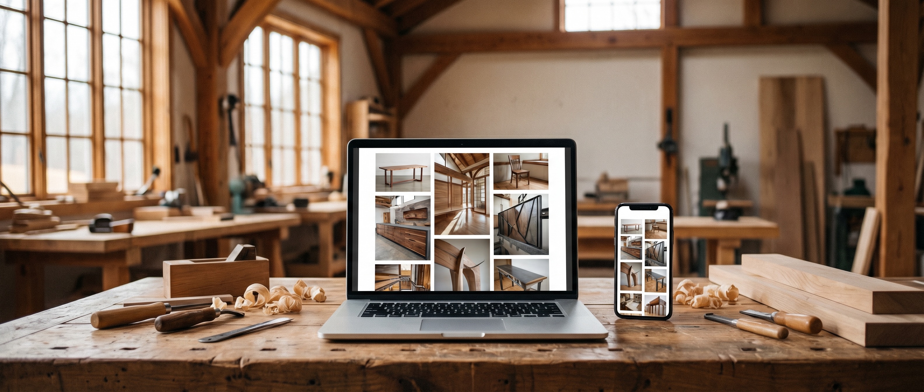 Handwerker Website auf Laptop